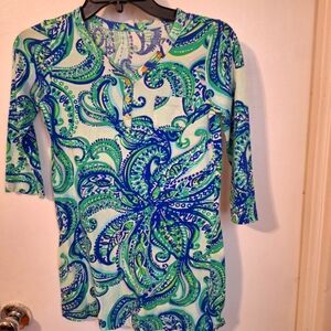 Lilly Pulitzer Rossmore Girls Dress Green Paisley